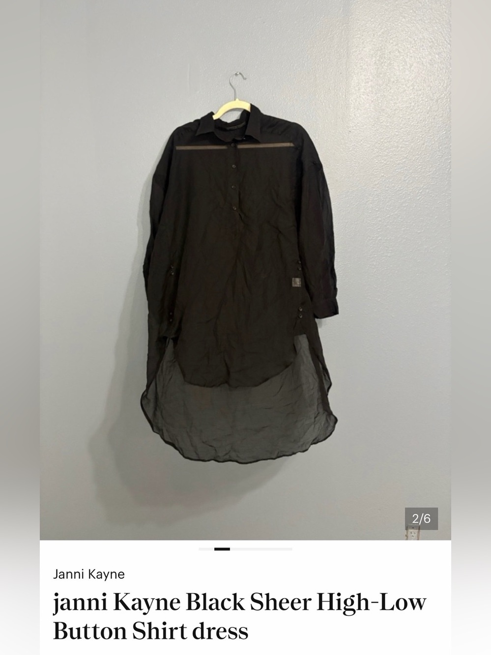 Jenni Kayne Black Sheer Button-Down Shirt